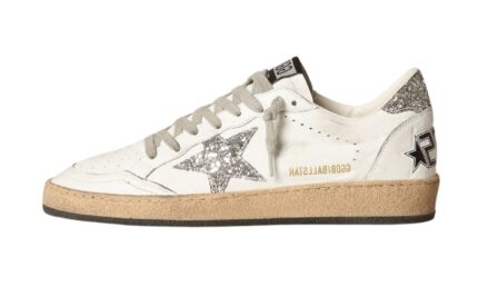 Ball Star Donna in nappa con stella bianca e talloncino glitter