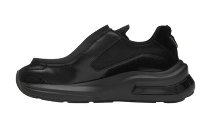 Brushed Leather Sneakers Bike Fabric Suede