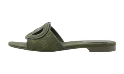 Ciabatta Con Logo G Intrecciate Verde