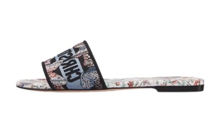 Cotone ricamato con motivo Toile de Jouy Papillon