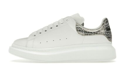 Oversized bianco argento coccodrillo