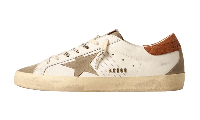 Star with suede star and brown leather heel tab Star with suede star and brown leather heel tab