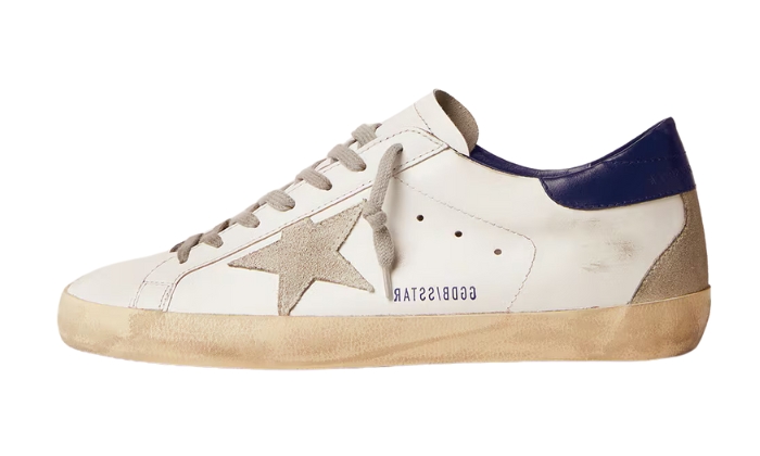 Super-Star con stella in suede e tallone blu